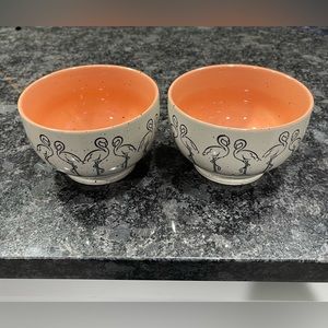 2 Meritage Flamingo Bowls